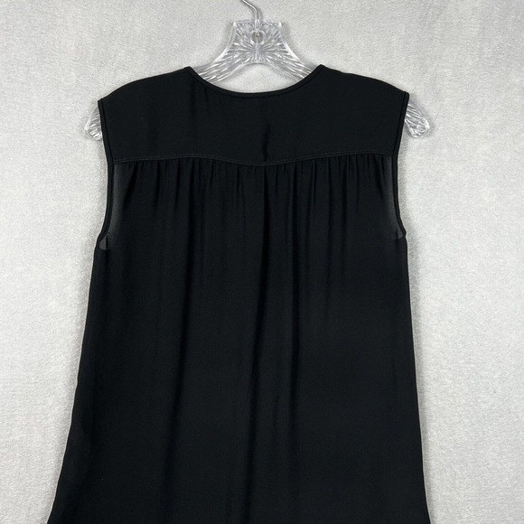 J. Crew Blouse Top Size 00 Black Sleeveless Drapey Keyhole Front Chiffon - Picture 9 of 11